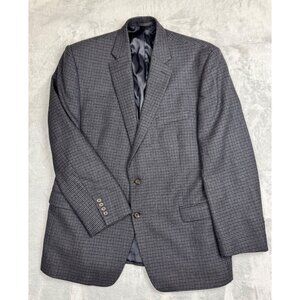Lauren Ralph Lauren Mens Gray Wool Houndstooth Blazer Sports Jacket 44R